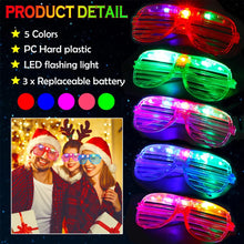 Gafas con luz Led, 5 colores que brillan en la oscuridad, suministros para fiestas, recuerdo de neón, gafas de sol con obturador de Navidad para cumpleaños y adultos para niños