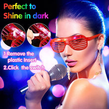 Gafas con luz Led, 5 colores que brillan en la oscuridad, suministros para fiestas, recuerdo de neón, gafas de sol con obturador de Navidad para cumpleaños y adultos para niños