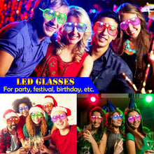 Gafas con luz Led, 5 colores que brillan en la oscuridad, suministros para fiestas, recuerdo de neón, gafas de sol con obturador de Navidad para cumpleaños y adultos para niños