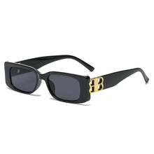 Unisex Women Luxury Brand Designer Fashion Small Square Frame 2024 Retro Champagne Ladies Personality B Letter Sunglasses