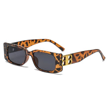 Unisex Women Luxury Brand Designer Fashion Small Square Frame 2024 Retro Champagne Ladies Personality B Letter Sunglasses