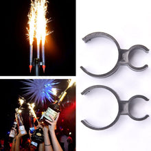 Single Champagne Bottle Birthday Candle Sparkler Safety Ice Fountain Plastic Clip Holder Night Club Cake Party Wedding