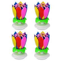 200pcs Music Birthday Cake Candles Fashion Lotus Flower Festival Decorative Candle Lights  Party DIY Cake Decoration Kids Candles
