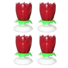 200pcs Music Birthday Cake Candles Fashion Lotus Flower Festival Decorative Candle Lights  Party DIY Cake Decoration Kids Candles