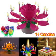 200pcs Music Birthday Cake Candles Fashion Lotus Flower Festival Decorative Candle Lights  Party DIY Cake Decoration Kids Candles
