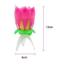 Lotus Candle Wax Single Layer Magic Musical Happy Birthday Romantic Flowers Rotating Cake Wedding Party DIY Decoration Art Gifts - Kesheng special effect equipment