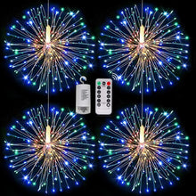 180 LED String Lights Starburst Design, 8 Modes, Copper Silver Wire Fairy Lamp Decor with Remote Control