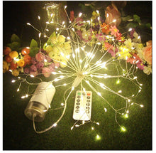 180 LED String Lights Starburst Design, 8 Modes, Copper Silver Wire Fairy Lamp Decor with Remote Control