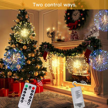 180 LED String Lights Starburst Design, 8 Modes, Copper Silver Wire Fairy Lamp Decor with Remote Control