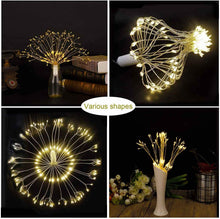 180 LED String Lights Starburst Design, 8 Modes, Copper Silver Wire Fairy Lamp Decor with Remote Control