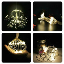 180 LED String Lights Starburst Design, 8 Modes, Copper Silver Wire Fairy Lamp Decor with Remote Control