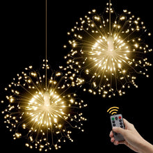 180 LED String Lights Starburst Design, 8 Modes, Copper Silver Wire Fairy Lamp Decor with Remote Control