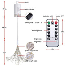 180 LED String Lights Starburst Design, 8 Modes, Copper Silver Wire Fairy Lamp Decor with Remote Control