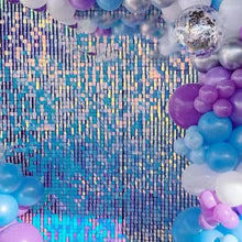 Iridescent Blue Shimmer Sequin Wall Decorative Panel Square Wind Activate Sparkle Wedding Event Festival Backdrop Decoration Bar