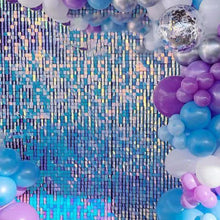 Iridescent Blue Shimmer Sequin Wall Decorative Panel Square Wind Activate Sparkle Wedding Event Festival Backdrop Decoration Bar