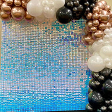 Iridescent Blue Shimmer Sequin Wall Decorative Panel Square Wind Activate Sparkle Wedding Event Festival Backdrop Decoration Bar