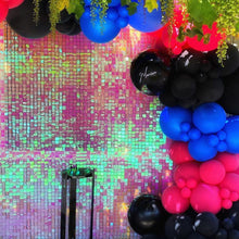 Iridescent Blue Shimmer Sequin Wall Decorative Panel Square Wind Activate Sparkle Wedding Event Festival Backdrop Decoration Bar