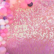 Iridescent Blue Shimmer Sequin Wall Decorative Panel Square Wind Activate Sparkle Wedding Event Festival Backdrop Decoration Bar