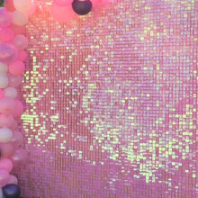Iridescent Blue Shimmer Sequin Wall Decorative Panel Square Wind Activate Sparkle Wedding Event Festival Backdrop Decoration Bar