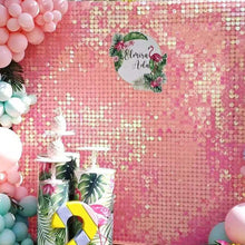 Iridescent Blue Shimmer Sequin Wall Decorative Panel Square Wind Activate Sparkle Wedding Event Festival Backdrop Decoration Bar