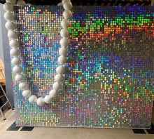 Iridescent Blue Shimmer Sequin Wall Decorative Panel Square Wind Activate Sparkle Wedding Event Festival Backdrop Decoration Bar