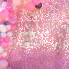 Iridescent Blue Shimmer Sequin Wall Decorative Panel Square Wind Activate Sparkle Wedding Event Festival Backdrop Decoration Bar