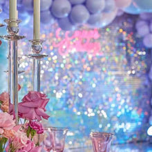 Iridescent Rainbow Shimmer Sequin Wall Panel Wedding Backdrop Party Background Photo Booth Glam Birthday Supplier Clear Grid SFX