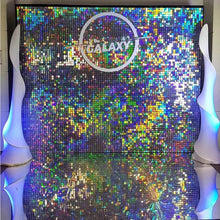 Iridescent Rainbow Shimmer Sequin Wall Panel Wedding Backdrop Party Background Photo Booth Glam Birthday Supplier Clear Grid SFX