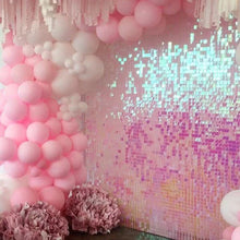 Iridescent Rainbow Shimmer Sequin Wall Panel Wedding Backdrop Party Background Photo Booth Glam Birthday Supplier Clear Grid SFX