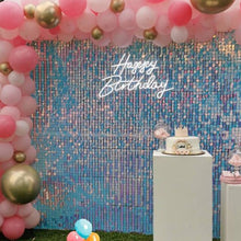 Iridescent Rainbow Shimmer Sequin Wall Panel Wedding Backdrop Party Background Photo Booth Glam Birthday Supplier Clear Grid SFX