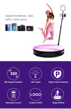 360 Photo Booth Machine Slow Motion Rotating Portable Selfie Platform Spin Photo Booth Stand Automatic Spinning Video