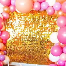 2500pc Shimmer Sequin Party Backdrop Curtain Metallic Foil Fringe Birthday Wedding Wall Decoration Photo Zone Booth Glitter Gold