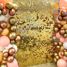 2500pc Shimmer Sequin Party Backdrop Curtain Metallic Foil Fringe Birthday Wedding Wall Decoration Photo Zone Booth Glitter Gold