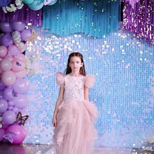 Shimmer Sequin Wall Panel Backdrop Blue Pink Onion Pick Event Party Birthday Show Square Gliter Decorative Decoration Irisdecent