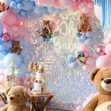 Shimmer Sequin Wall Panel Backdrop Blue Pink Onion Pick Event Party Birthday Show Square Gliter Decorative Decoration Irisdecent