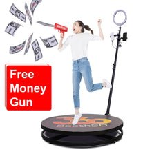 Gran oferta cabina de cámara 360 cabina de fotos automática de movimiento lento 360 con soporte giratorio y paquete de caja de vuelo con luz para selfies