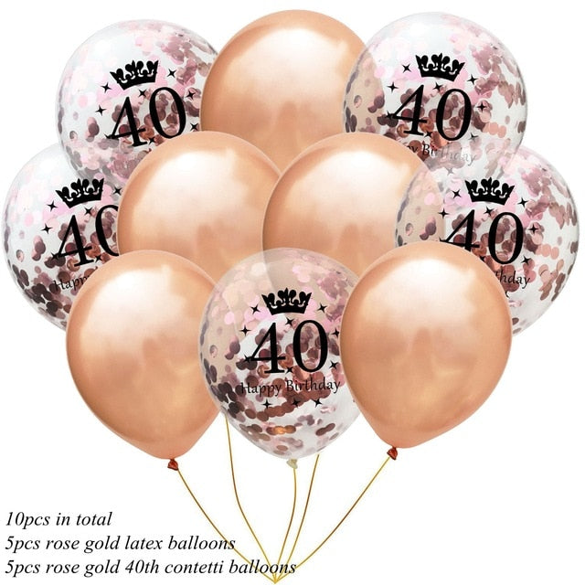 30 Birthday Party Decorations Rose Gold 30 Years Confetti Balloon