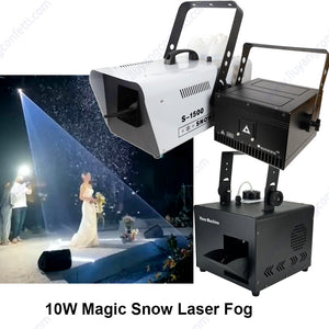 Wedding Marriage Bride 1500W Snow Machine&10W RGB Animation Laser Show Light&Haze Machine Combination Diamond Art Rain Effect DJ