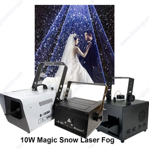 Wedding Marriage Bride 1500W Snow Machine&10W RGB Animation Laser Show Light&Haze Machine Combination Diamond Art Rain Effect DJ