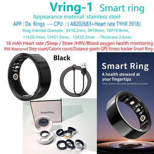 Health care ring smart daring Heart rate Sleep Activity Multisports GPS fitness tracker smartring Da Ring APP smart ring