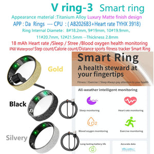 Health care ring smart daring Heart rate Sleep Activity Multisports GPS fitness tracker smartring Da Ring APP smart ring