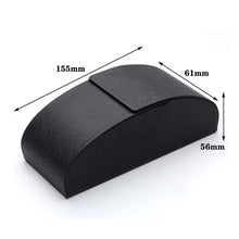 2024 Wholesale Price PU Portable folding Triangular Cases handmade leather custom logo print Branded sunglasses case packaging