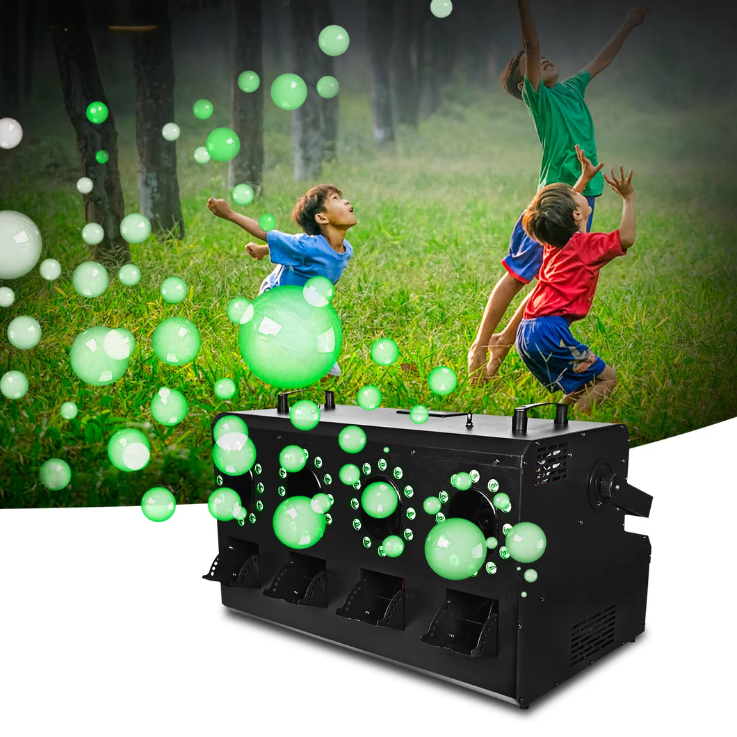 sfx Waterproof 1400w 4 head rgbw 4in1 led DMX Remote Control bubble smoke fog bubble machine for outdoor wedding party