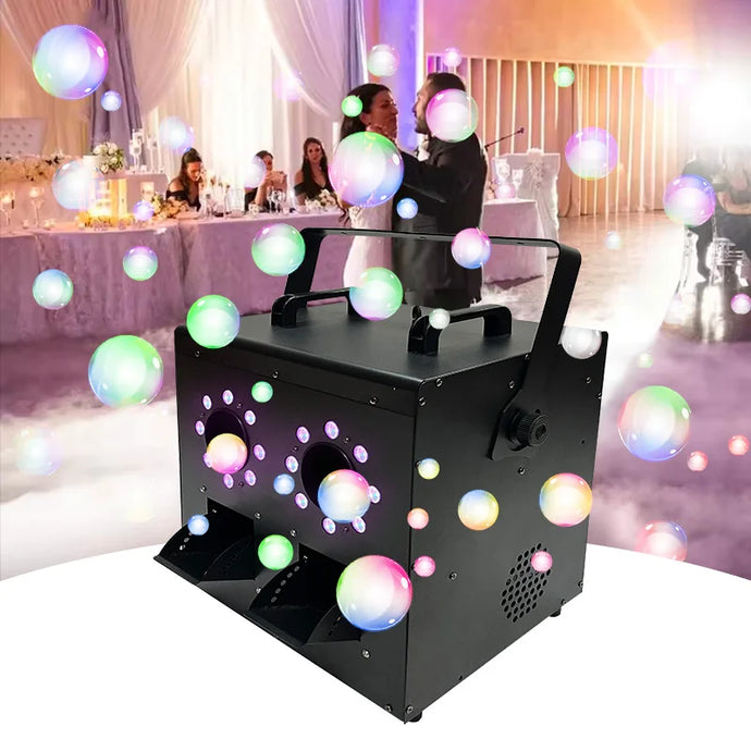 900W LED Smoke Bubble Machine 2 Mouths Fog Bubbles Blower Remote DMX Stage Effect Professional performance For Wedding Party