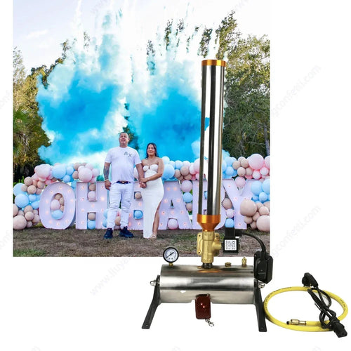 Baby Shower Holi Powder Confetti Streamer Electronic Remote Control Gender Reveal Smoke Party Prop Color Cannon Machine Boy Girl