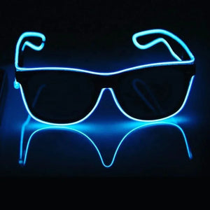 Custom Logo Flashing Led El Light Up Sunglasses Party Supplies Wire Glowing Luminous Novelty Gift In Dark Neon Kids Glow Glasses