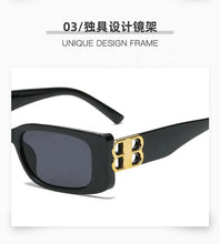 Unisex Women Luxury Brand Designer Fashion Small Square Frame 2024 Retro Champagne Ladies Personality B Letter Sunglasses