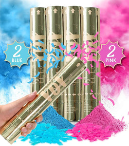 Boy Girl Confetti Holi Gender Reveal Party Supplies Neon Powder Confetti Sticks Cannons