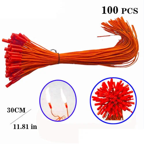 Pirotécnico Ematch encendedor eléctrico electrónico pirógeno 0,3 m 1m a 15M encendedores eléctricos para fuegos artificiales exhibición petardo (2M 100PCS)