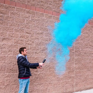 blue color powder smoke cannon Gender Reveal Wedding Party Popper Spray Powder Popper Shooters Color Run Holi Powder Shooter